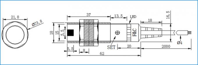 Retro-Yansıtıcı M18 Fotoelektrik Sensörler Reflektör NPN Tipi 2 M Algılama Anahtarı