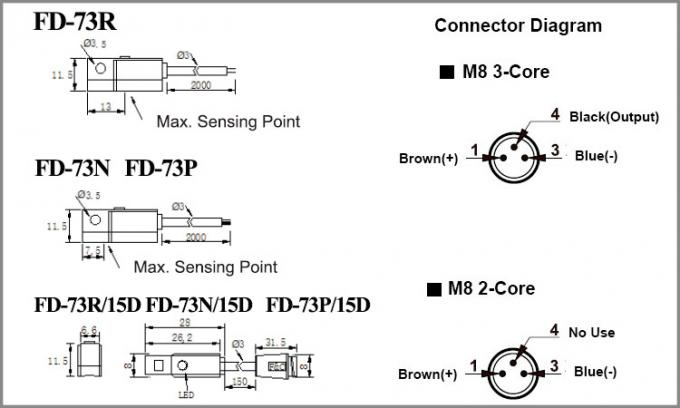 Silindir için 12V 2 Tel Reed Reed Elektrik Manyetik Anahtarı Sensörü