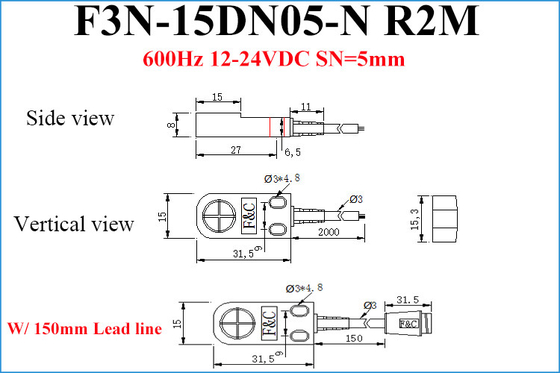 4mm Algılama Endüktif Konum Sensörü 12-24VDC Üst Indüksiyon Metal Dedektörü