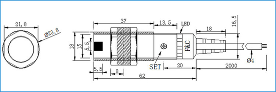 Retro-Yansıtıcı M18 Silindirik Fotoelektrik Sensörler Reflektör NPN Tipi 2 M Algılama Anahtarı